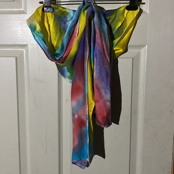 Beautiful Rainbow Handmade Silk Scarf - Picture 2 of 8